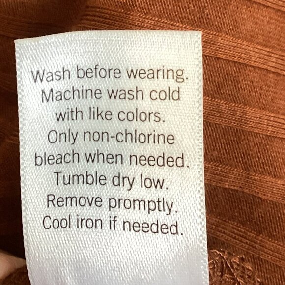 2 V-Neck Long Sleeve Ribbed Knit Tops Sz S:  F21 Tan & Nine West Rust #253N - Picture 10 of 10